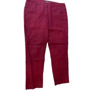 Adrianna Papell Womens Dress Pants Cropped Mid Rise Hot Pink Size 12